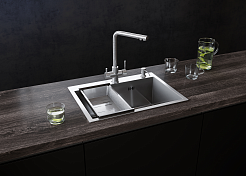 Мойка кухонная ULGRAN STEEL 500 Х 450, черная брашированная сталь                          