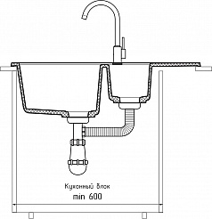 Мойка кухонная GranFest Quadro GF-Q775KL кашемир