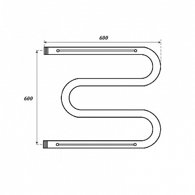 Полотенцесушитель водяной Point PN38666P 600x600 М-образный (1") с полкой, хром