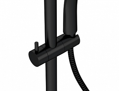 Душевая система Cersanit BRASKO BLACK (смеситель термостатический) 3 режима шланг 150 металл, черный