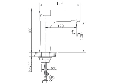 Смеситель для раковины HAIBA HB10807, нержавеющая сталь