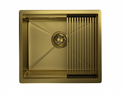 Стальная кухонная мойка Granula KS-5045U золото сатин