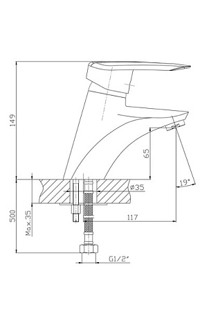 Смеситель для раковины HAIBA HB1007, латунь, хром