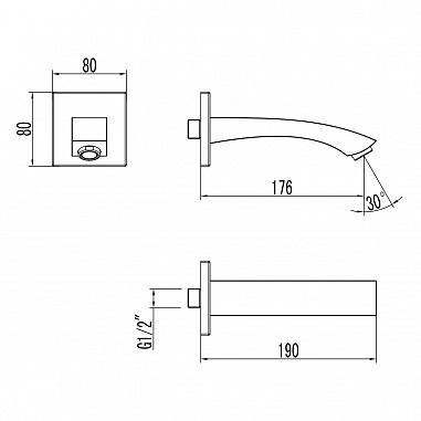Наполнитель для ванны Lemark LM4581C встраиваемый, 176 мм, для LM4522C, LM7842C, хром