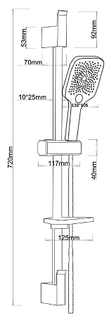 Душевой гарнитур, арт. SSS1303SQ, ESKO