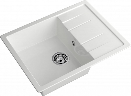 Мойка кухонная GranFest QUADRO GF-Q-650L чаша с крылом 650*500мм иней, мрамор
