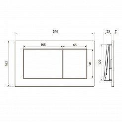 Клавиша смыва для инсталляции Point Ника, нержавеющая сталь, сталь брашированная, PN44081SB