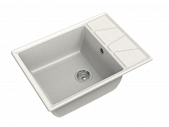 Мойка кухонная GranFest VERTEX GF-V-680L чаш+кр 680*500мм, белый, мрамор  