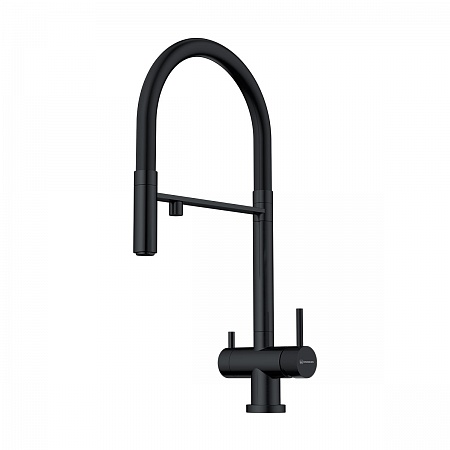 Смеситель OMOIKIRI Kanto-GB для кухни латунь/графит/черный гибкий шланг