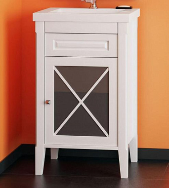 Тумба OPADIRIS Палермо 50, белый матовый, правая, вар. 2 (под раковину CeraStyle FRAME 50)