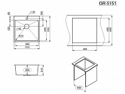 Стальная кухонная мойка Granula GR-5151 сталь сатин