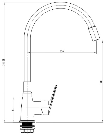 Смеситель "Spring" д/кухни, гибкий излив, арт. SG519B