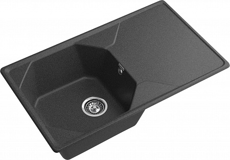Мойка кухонная GranFest UNIQUE GF-U-840L чаш+кр 840*500мм графит, мрамор  