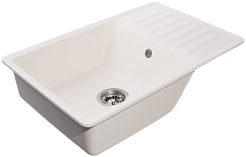 Мойка кухонная GranFest QUARZ GF-ZW-72 чаша+кр 760*480 (белый)