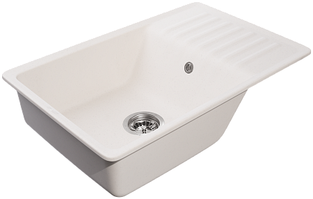 Мойка кухонная GranFest QUARZ GF-ZW-72 чаша+кр 760*480 (белый)