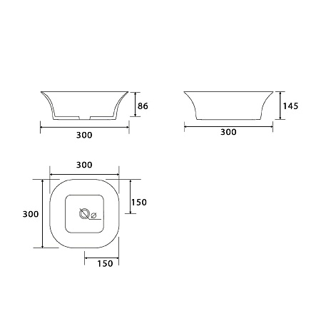 Умывальник накладной, квадратный Point Ника 31, PN43081
