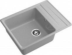 Мойка кухонная GranFest LEVEL GF-LV-660L чаш+кр 660*500мм серый, мрамор  