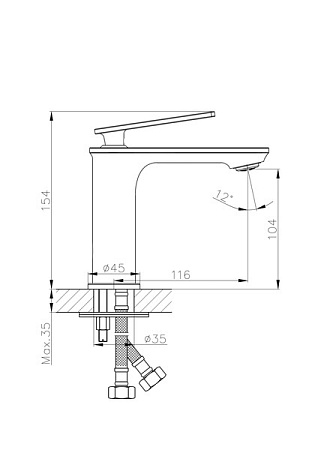 Смеситель для раковины HAIBA HB10589, латунь, хром