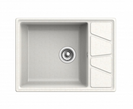 Мойка кухонная GranFest VERTEX GF-V-680L чаш+кр 680*500мм, белый, мрамор  