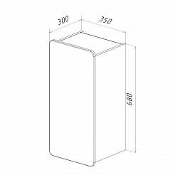 Полупенал Lemark OLIVIA 35см подвесной, 1 дв, открывание лев/прав, корпус-Дуб кантри, фасад-Белый гл