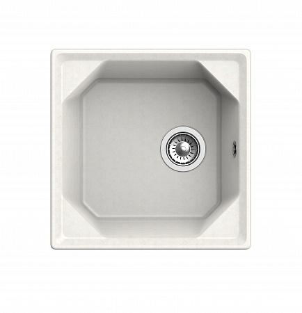 Мойка кухонная GranFest UNIQUE GF-U-500 1-чаш 500*500мм белый, мрамор  