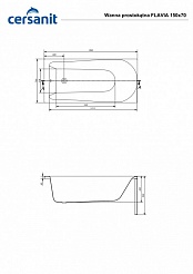 Ванна Cersanit прямоугольная FLAVIA 150x70 белый