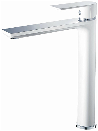 Смеситель для раковины HAIBA HB11505-8, высокий, латунь, белый/хром