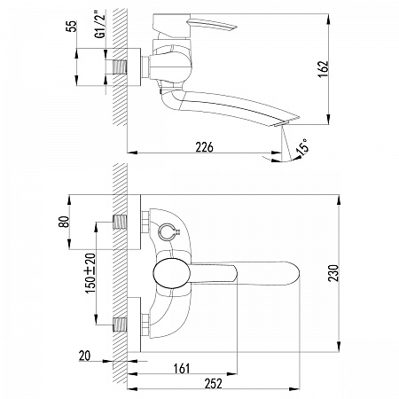Смеситель Lemark Atlantiss LM3214C для ванны