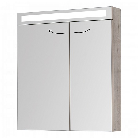 Зеркальный шкаф Dreja.Rus MAX 70 с LED-освещением, дуб кантри/ЛДСП