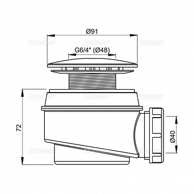 Сифон для душевого поддона белый, арт. A47B-60