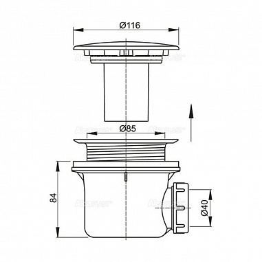 Сифон для душевого поддона, хромированный, арт. A49CR