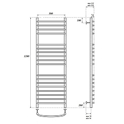 Полотенцесушитель водяной Point Альфа PN05152S П18 500x1200, хром