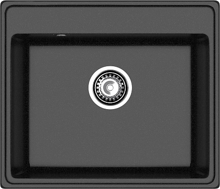Мойка кухонная GranFest VERTEX GF-V-580 1-чаш 580*500мм черный, мрамор  