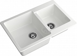 Мойка кухонная GranFest PRACTIK GF-P-780K 2 чаши 780*510 мм иней, мрамор