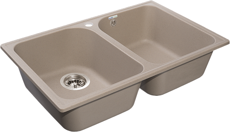 Мойка кухонная GranFest QUARZ GF-Z15 2 чаши 740*480 (песок)