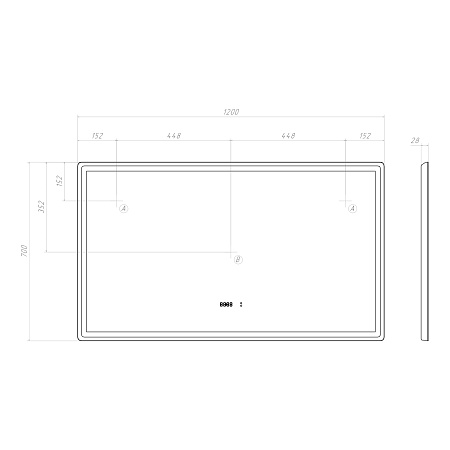 Зеркало VIGO Geometry Luxe 1200