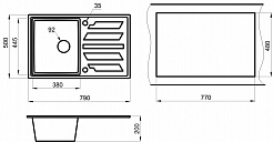 Кухонная мойка Granula GR-8002 алюминиум