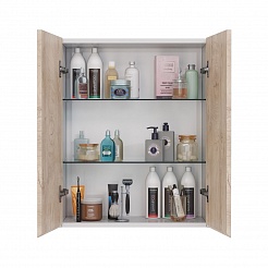 Шкаф Lemark COMBI 60см подвесной, 2-х дверн., цвет: фасад-Дуб кантри,корпус-Белый глянец