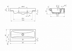 Раковина Cersanit мебельная MODUO 80 узкая 1 отв.