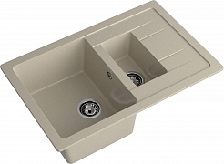 Мойка кухонная GranFest QUADRO GF-Q-775KL 1.5-чаш+крыло 765*495мм топаз, мрамор