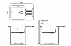 Мойка кухонная Polygran  Quartz Bond 740, Туман, арт.688322