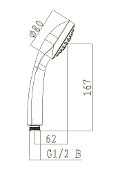 Душевая лейка Lemark LM0211С 1-функциональная, хром