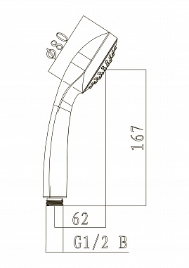 Душевая лейка Lemark LM0211С 1-функциональная, хром
