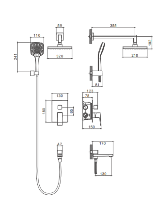 Встраиваемая душевая система SPLENKA S01.27.06