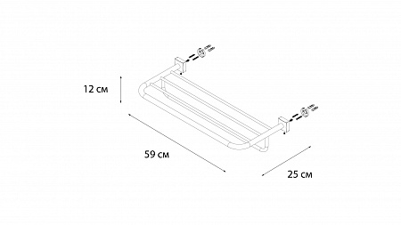 Полка для полотенец fixsen kvadro fx 61315