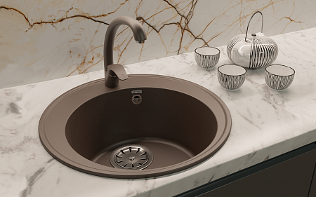 Мойка кухонная ULGRAN Quartz Nora 485-07, уголь