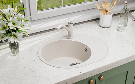 Мойка кухонная ULGRAN Quartz Nora 585-03, десерт
