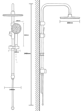 Душевая система, арт. VST1000-8 , VODA