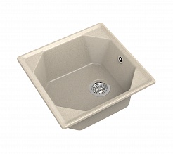 Мойка кухонная GranFest UNIQUE GF-U-500 1-чаш 500*500мм бежевый, мрамор  