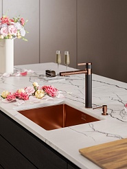 Мойка кухонная Alveus Kombino 50 Monarch Copper SAT 542X442X195 U нержавеющая сталь, с выпуском, без